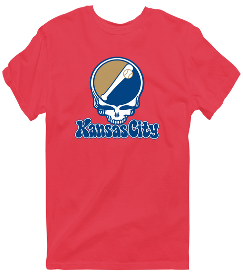 Kansas City Baseball Stealie Grateful Dead T-Shirt — Kansas City Royals — Heather Red