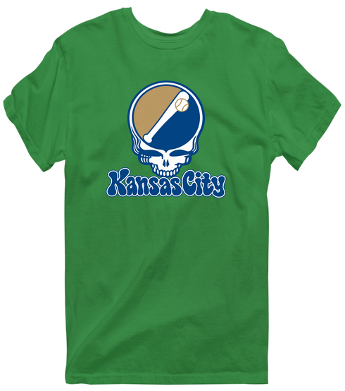 Kansas City Baseball Stealie Grateful Dead T-Shirt — Kansas City Royals — Irish Green