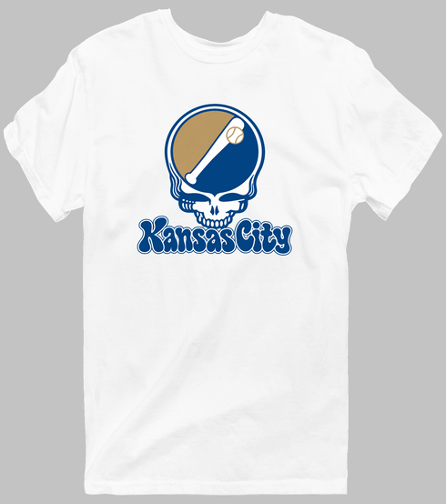 Kansas City Baseball Stealie Grateful Dead T-Shirt — Kansas City Royals — White