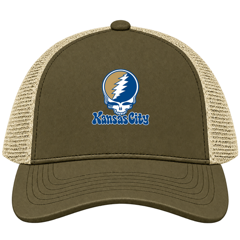 Kansas City Baseball Stealie Grateful Dead Trucker Cap — Kansas City Royals — Moss/Khaki