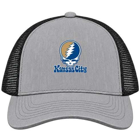 Kansas City Baseball Stealie Grateful Dead Trucker Cap — Kansas City Royals — Heather Grey/Black