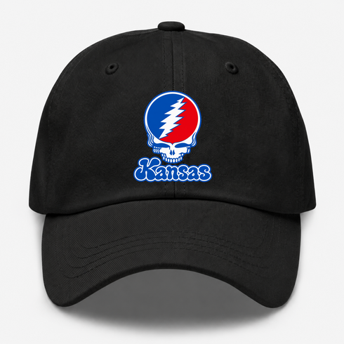 Kansas Stealie Premium Unisex Dad Hat — Design: Kansas University of — Black