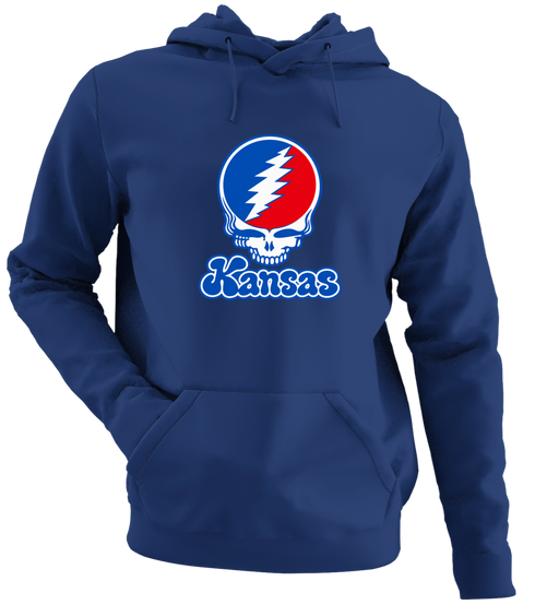 Kansas Stealie Premium Unisex Hoodie — Design: Kansas University of — Navy