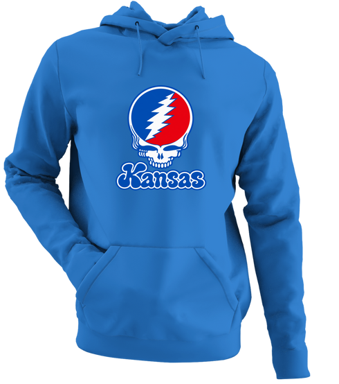 Kansas Stealie Premium Unisex Hoodie — Design: Kansas University of — Heather Royal