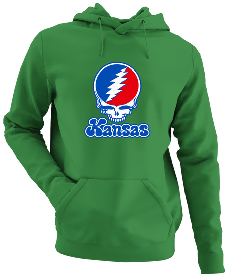 Kansas Stealie Premium Unisex Hoodie — Design: Kansas University of — Irish Green
