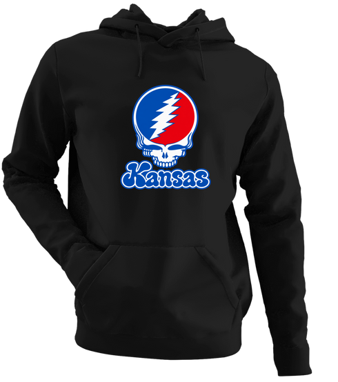 Kansas Stealie Premium Unisex Hoodie — Design: Kansas University of — Black