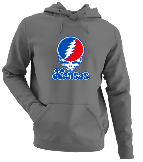 Kansas Stealie Premium Unisex Hoodie — Design: Kansas University of — Charcoal