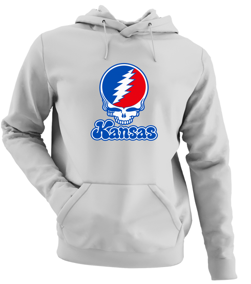 Kansas Stealie Premium Unisex Hoodie — Design: Kansas University of — Sport Grey