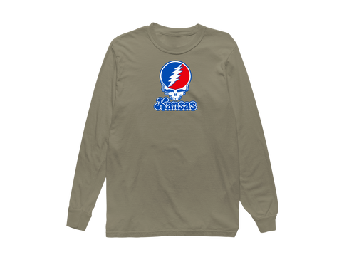 Kansas Stealie Premium Unisex Long-Sleeve — Design: Kansas University of — Sandstone