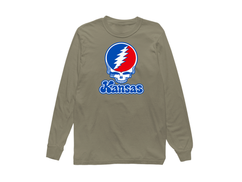 Kansas Stealie Premium Unisex Long-Sleeve — Design: Kansas University of — Sandstone