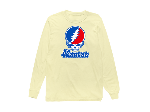 Kansas Stealie Premium Unisex Long-Sleeve — Design: Kansas University of — Butter