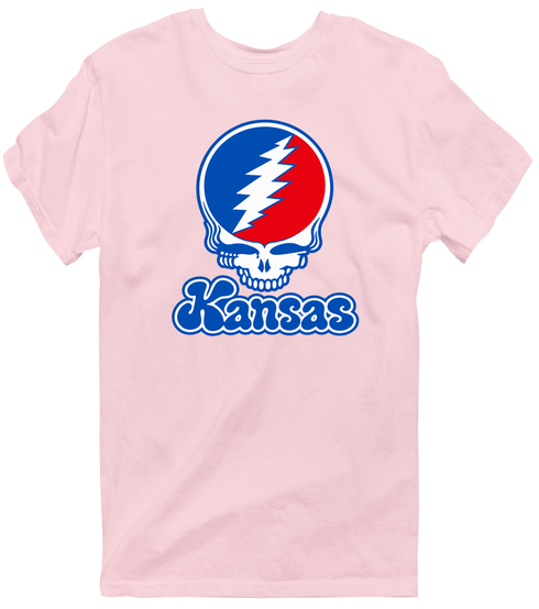 Kansas Stealie Premium Unisex T-Shirt — Design: Kansas University of — Light Pink