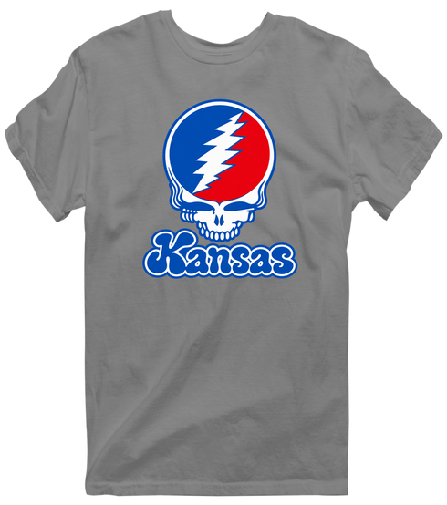 Kansas Stealie Premium Unisex T-Shirt — Design: Kansas University of — Dark Heather