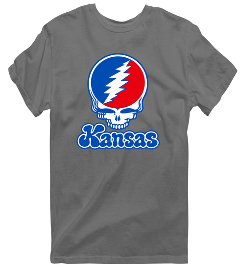 Kansas Stealie Premium Unisex T-Shirt — Design: Kansas University of — Charcoal