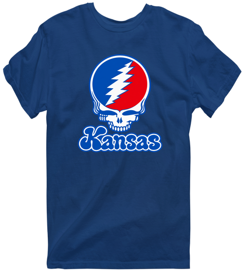 Kansas Stealie Premium Unisex T-Shirt — Design: Kansas University of — Navy
