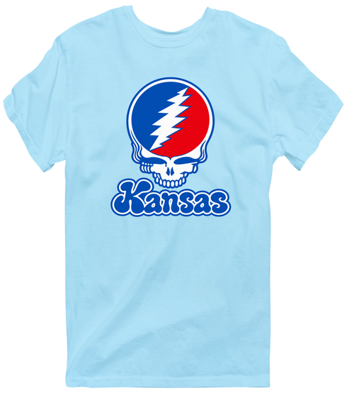 Kansas Stealie Premium Unisex T-Shirt — Design: Kansas University of — Light Blue