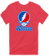 Kansas Stealie Premium Unisex T-Shirt — Design: Kansas University of — Heather Red