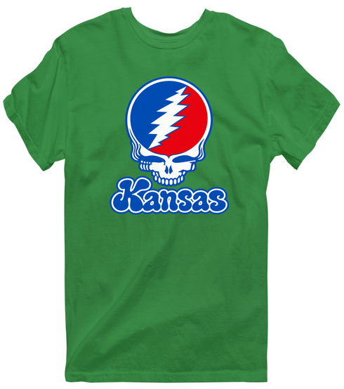 Kansas Stealie Premium Unisex T-Shirt — Design: Kansas University of — Irish Green