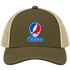 Kansas Stealie Premium Unisex Trucker Cap — Design: Kansas University of — Moss/Khaki