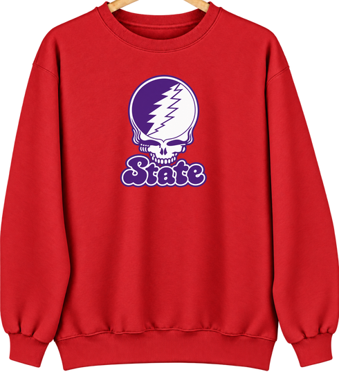 State Stealie Premium Unisex Crewneck — Design: Kansas State University — Red