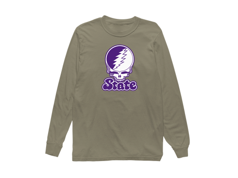 State Stealie Premium Unisex Long-Sleeve — Design: Kansas State University — Sandstone