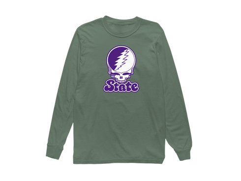 State Stealie Premium Unisex Long-Sleeve — Design: Kansas State University — Light Green
