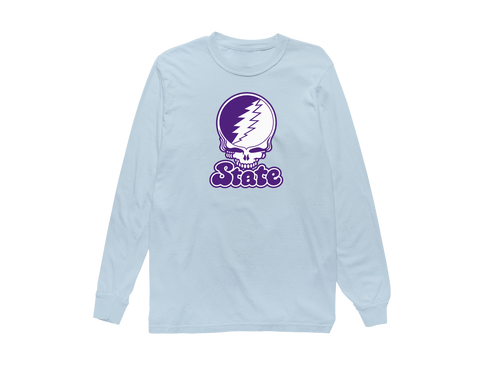 State Stealie Premium Unisex Long-Sleeve — Design: Kansas State University — Chambray
