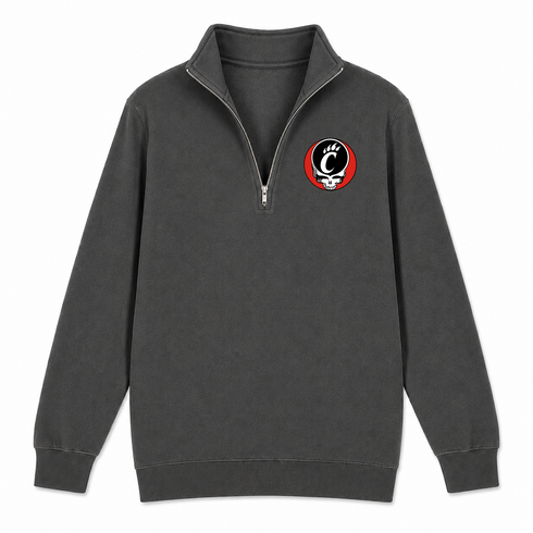 University of Cincinnati - Premium Grateful Dead Quarter-Zip Pullover - Charcoal - 6