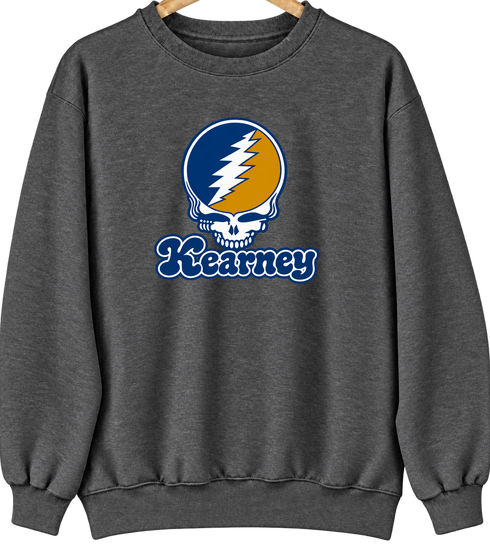Kearney Stealie Premium Unisex Crewneck — Design: Nebraska at Kearney University of — Dark Heather