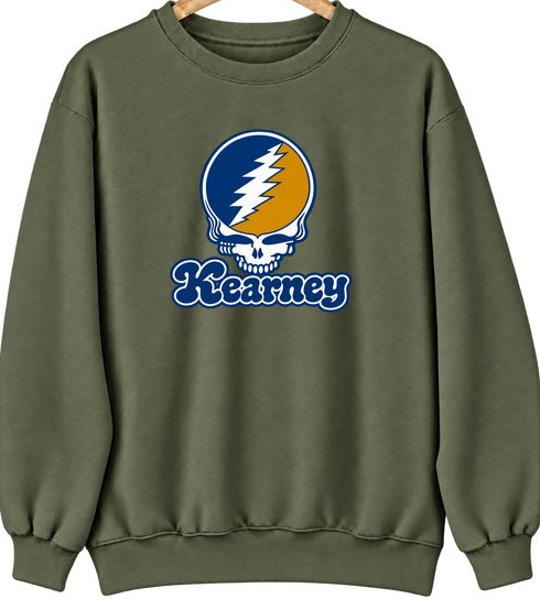Kearney Stealie Premium Unisex Crewneck — Design: Nebraska at Kearney University of — Military Green
