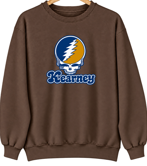 Kearney Stealie Premium Unisex Crewneck — Design: Nebraska at Kearney University of — Brown