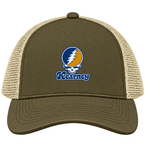 Kearney Stealie Premium Unisex Trucker Cap — Design: Nebraska at Kearney University of — Moss/Khaki