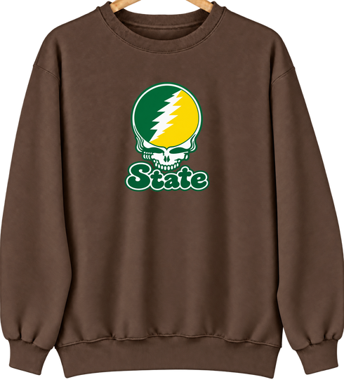 Kentucky Stealie Premium Unisex Crewneck — Design: Kentucky State University — Brown