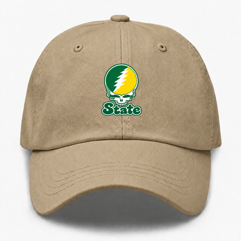 Kentucky Stealie Premium Unisex Dad Hat — Design: Kentucky State University — Khaki