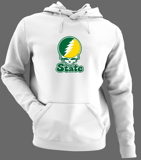 Kentucky Stealie Premium Unisex Hoodie — Design: Kentucky State University — White/Grey