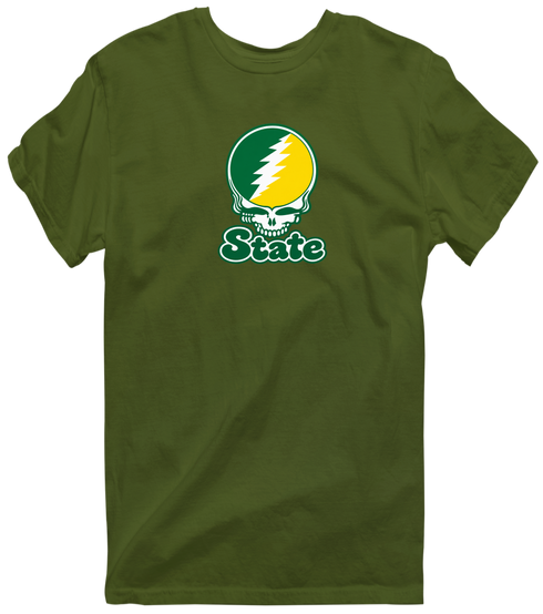 Kentucky Stealie Premium Unisex T-Shirt — Design: Kentucky State University — Military Green
