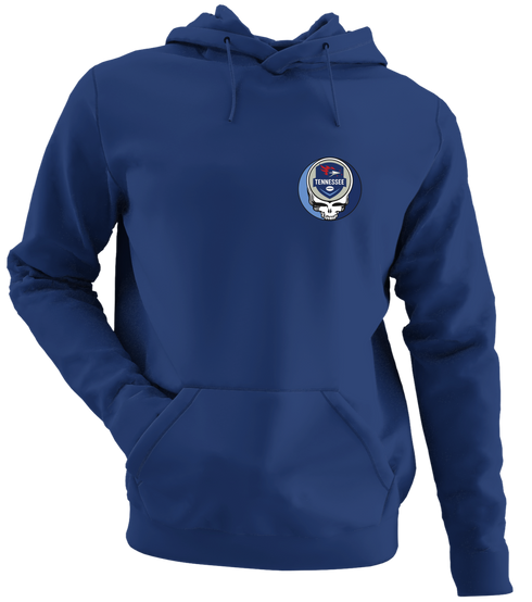 Tennessee Football - Premium Grateful Dead Left Chest Hoodie - Navy - 2