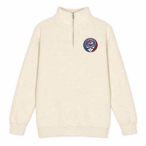 Colorado Avalanche - Premium Grateful Dead Quarter-Zip Pullover - Sand - 2