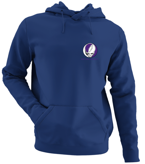 New York University (NYU) - Premium Grateful Dead Left Chest Hoodie - Navy - 2