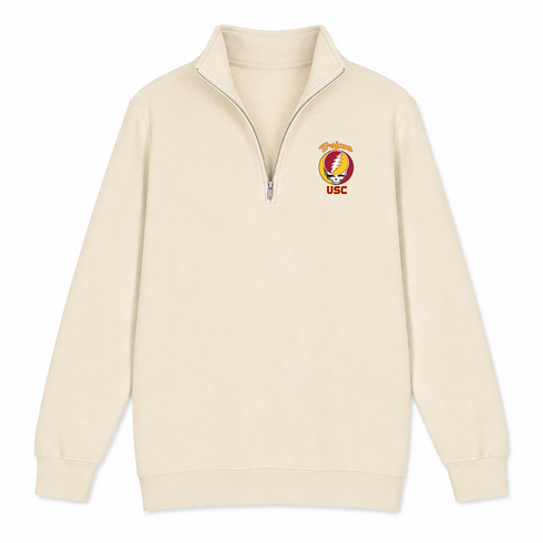 USC - Premium Grateful Dead Quarter-Zip Pullover - Sand - 2