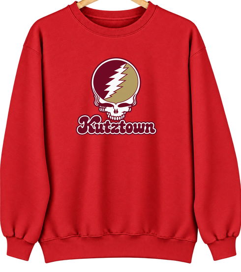 Kutztown Stealie Premium Unisex Crewneck — Design: Kutztown University (PASSHE) — Red