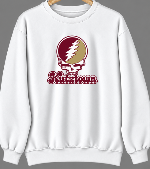 Kutztown Stealie Premium Unisex Crewneck — Design: Kutztown University (PASSHE) — White