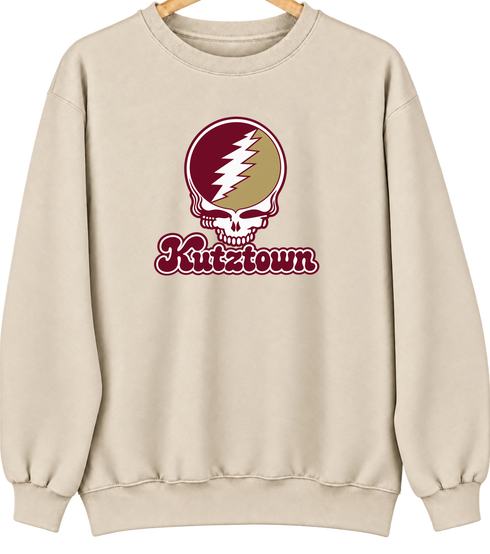 Kutztown Stealie Premium Unisex Crewneck — Design: Kutztown University (PASSHE) — Sand