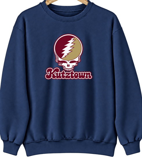 Kutztown Stealie Premium Unisex Crewneck — Design: Kutztown University (PASSHE) — Navy