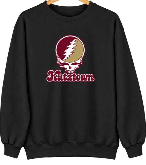 Kutztown Stealie Premium Unisex Crewneck — Design: Kutztown University (PASSHE) — Black