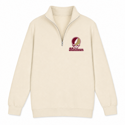 Kutztown Stealie Premium Unisex Quarter-Zip — Design: Kutztown University (PASSHE) — Sand