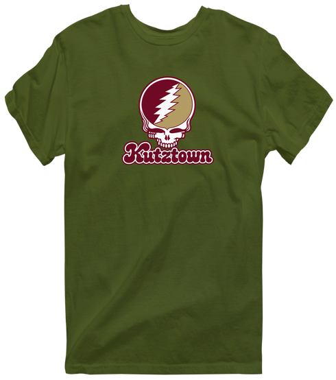 Kutztown Stealie Premium Unisex T-Shirt — Design: Kutztown University (PASSHE) — Military Green