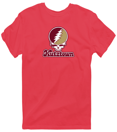 Kutztown Stealie Premium Unisex T-Shirt — Design: Kutztown University (PASSHE) — Heather Red