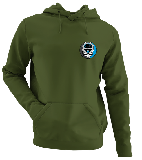 Carolina Football - Premium Grateful Dead Left Chest Hoodie - Military Green - 7