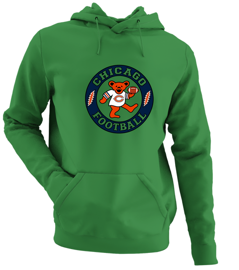 Chicago Football Dancing Bear - Premium Grateful Dead Hoodie - Irish Green